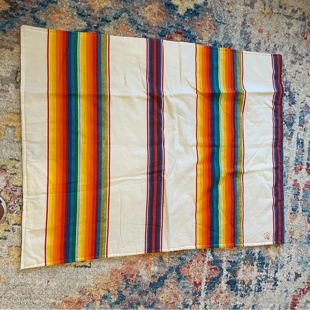 Vintage handmade patchwork cottagecore baby quilt 30”x38” blessings cute